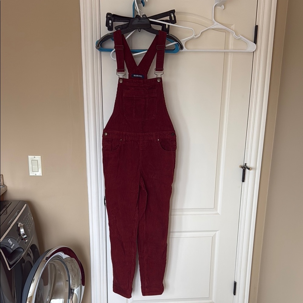 Women's Red Corduroy Overalls